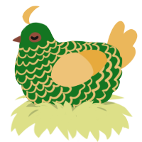 grass block, a leaf and honey chicken with a lace pattern