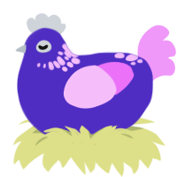 (unnamed), a indigo and lavender chicken with a neck-speckle pattern