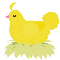 (unnamed), a yellow chicken with a lace pattern