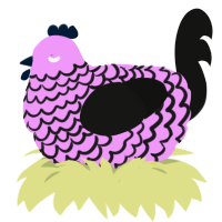 (unnamed), a lavender and black chicken with a lace pattern