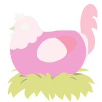 (unnamed), a pink and rose chicken with a head pattern