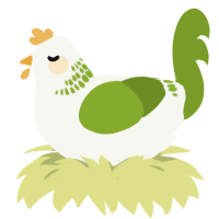pine berry, a white and chartreuse chicken with a neck-band pattern