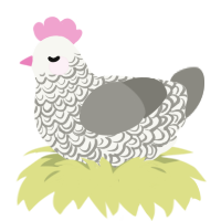 Ash, a white and ash chicken with a double-lace pattern