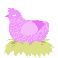 Lavender, a lavender chicken with a lace pattern