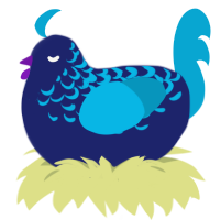 (unnamed), a navy and cerulean chicken with a half-lace pattern