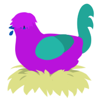 (unnamed), a amethyst and turquoise chicken