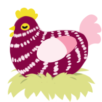 (unnamed), a maroon and rose chicken with a bar pattern