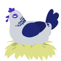 Mercury 80, a mist and navy chicken with a neck-band pattern