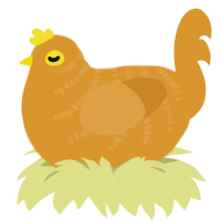 Orange xxy 4, a orange chicken with a half-bar pattern