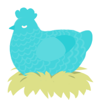 Aqua, a aqua chicken with a lace pattern