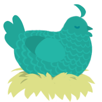 Blue Raspberry, a turquoise chicken with a lace pattern