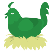 Viridian, a viridian chicken with a head pattern
