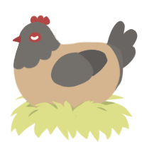 Andrew, a beige and grey chicken with a head pattern