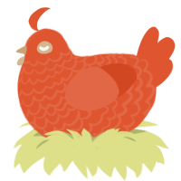 (unnamed), a vermilion chicken with a lace pattern