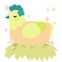 Funk, a cream and apple chicken with a head pattern