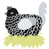 free, a sable and mist chicken with a lace pattern