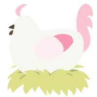 A white and rose chicken