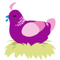 Purplex3, a plum and pink chicken with a neck-band pattern