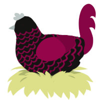 (unnamed), a black and maroon chicken with a lace pattern