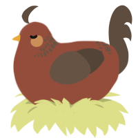 A russet and bark chicken with a neck-band pattern