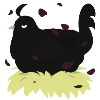 Solar, a black chicken with a half-lace pattern