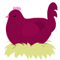 (unnamed), a maroon chicken with a half-lace pattern
