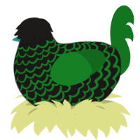 Forest Monster, a sable and leaf chicken with a lace pattern