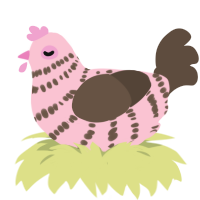 (unnamed), a rose and bark chicken with a bar pattern