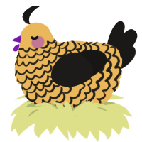 Chocolate Honeycomb, a honey and sable chicken with a lace pattern