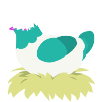 (unnamed), a white and turquoise chicken with a head pattern