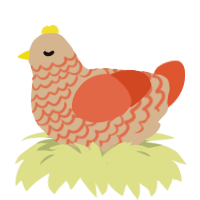 (unnamed), a beige and vermilion chicken with a lace pattern