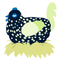Neo, a tumblr and apple chicken with a speckle pattern