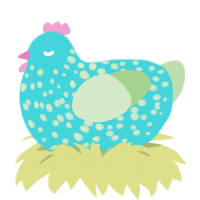 (unnamed), a aqua and gluppy chicken with a speckle pattern