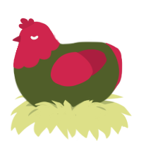 WotF, a olive and crimson chicken with a head pattern