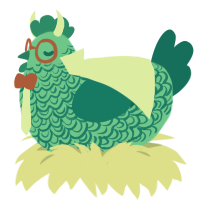 (unnamed), a mint and teal chicken with a double-lace pattern
