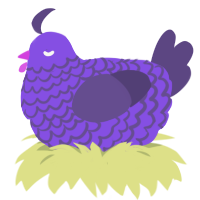 (unnamed), a blurple and overcast chicken with a lace pattern