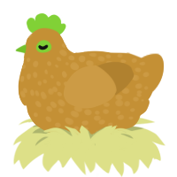 kumquat, a gold chicken with a speckle pattern