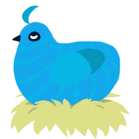 Sink II, a sky and cerulean chicken with a bar pattern