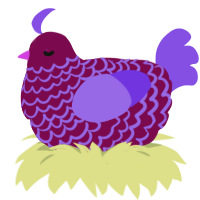 (unnamed), a wine and blurple chicken with a lace pattern