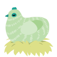 Gluppy XXY, a gluppy chicken with a bar pattern