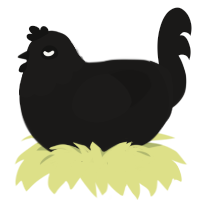 A sable chicken with a head pattern