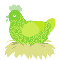 A grass and lime chicken with a double-lace pattern