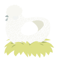 Whip Cream, a white chicken with a double-lace pattern