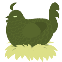 Julius, a olive chicken with a lace pattern