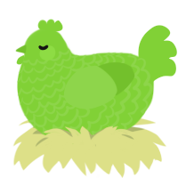lemongrass, a grass chicken with a lace pattern