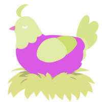 A orchid and lemon chicken with a head pattern