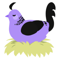 (unnamed), a lilac and black chicken with a neck-band pattern