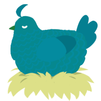 (unnamed), a teal and sea chicken with a lace pattern