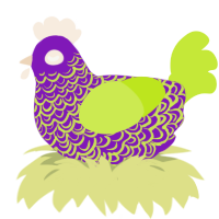 (unnamed), a violet and lime chicken with a double-lace pattern