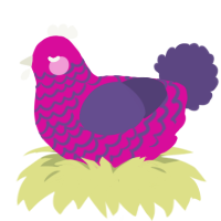 (unnamed), a fuchsia and overcast chicken with a lace pattern